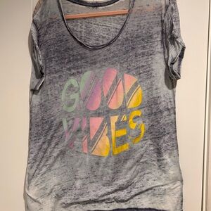 Women's Short Sleeve Tee with 'Good Vibes' Graphic